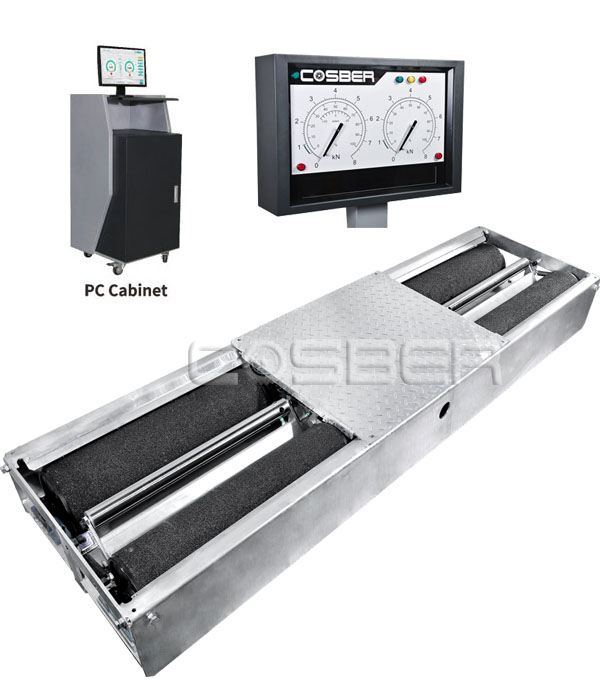 Car testlane 2 in 1 with Analog-Display Brake & Axle Load
